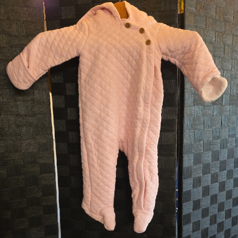 Carter's Pink Quilted Footie One Piece / Bunting